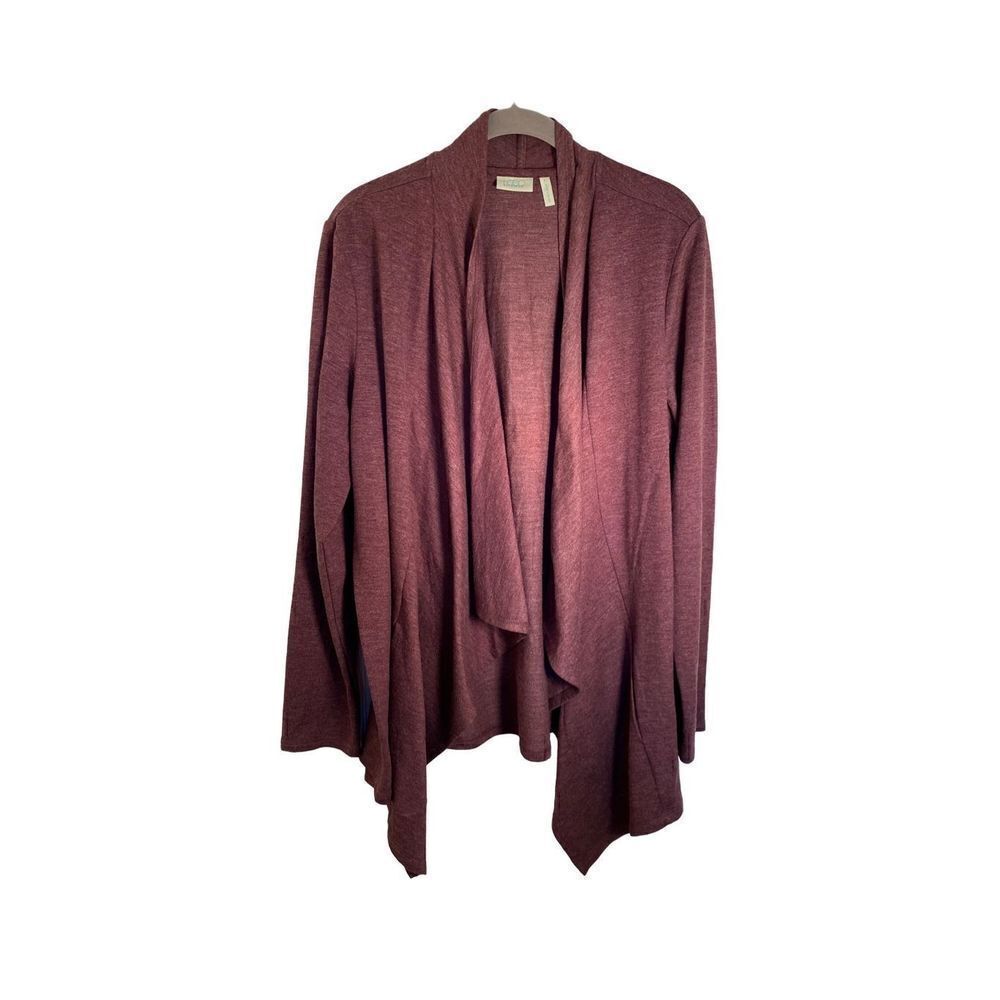 Logo lounge, women’s Lori Goldstein, waterfall front cardigan, size large ￼